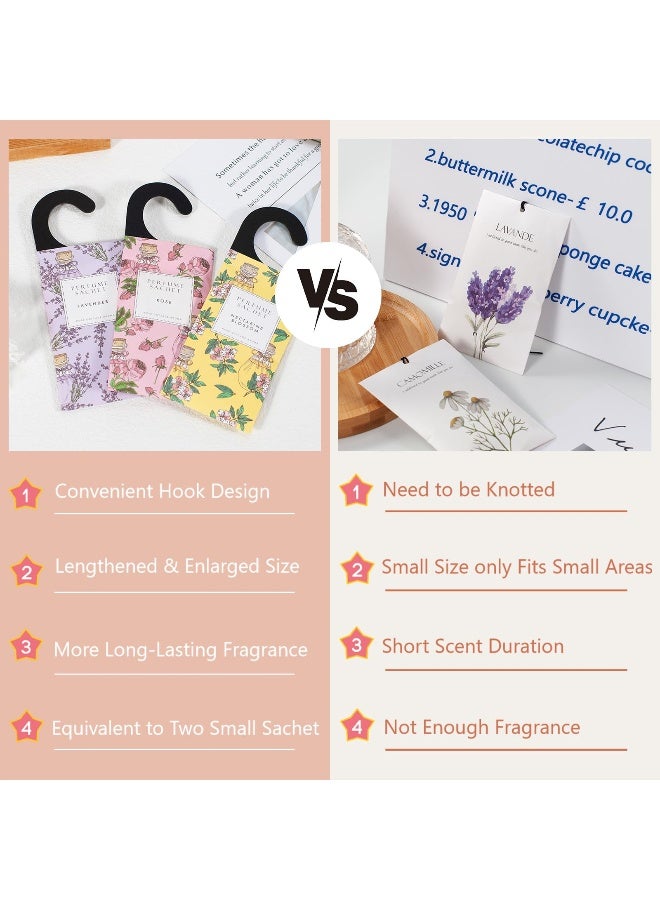 ROSE COTTAGE Large 12 Packs Rose Hanging Closet Deodorizer Air Freshener Long Lasting Scented Sachets Smell Goods for House - Image 4